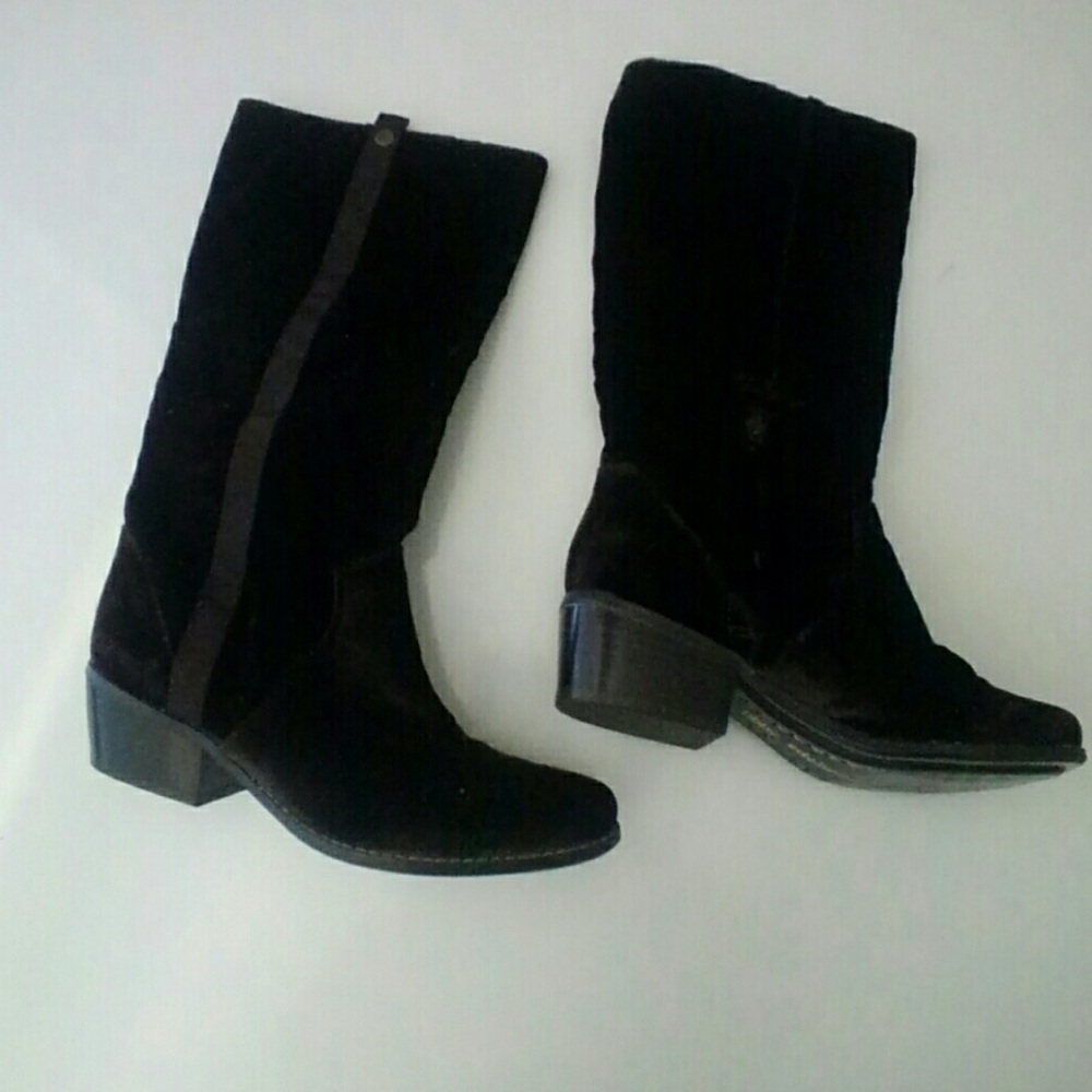 Velvet Dark Brown to Gold Equestrian Boots